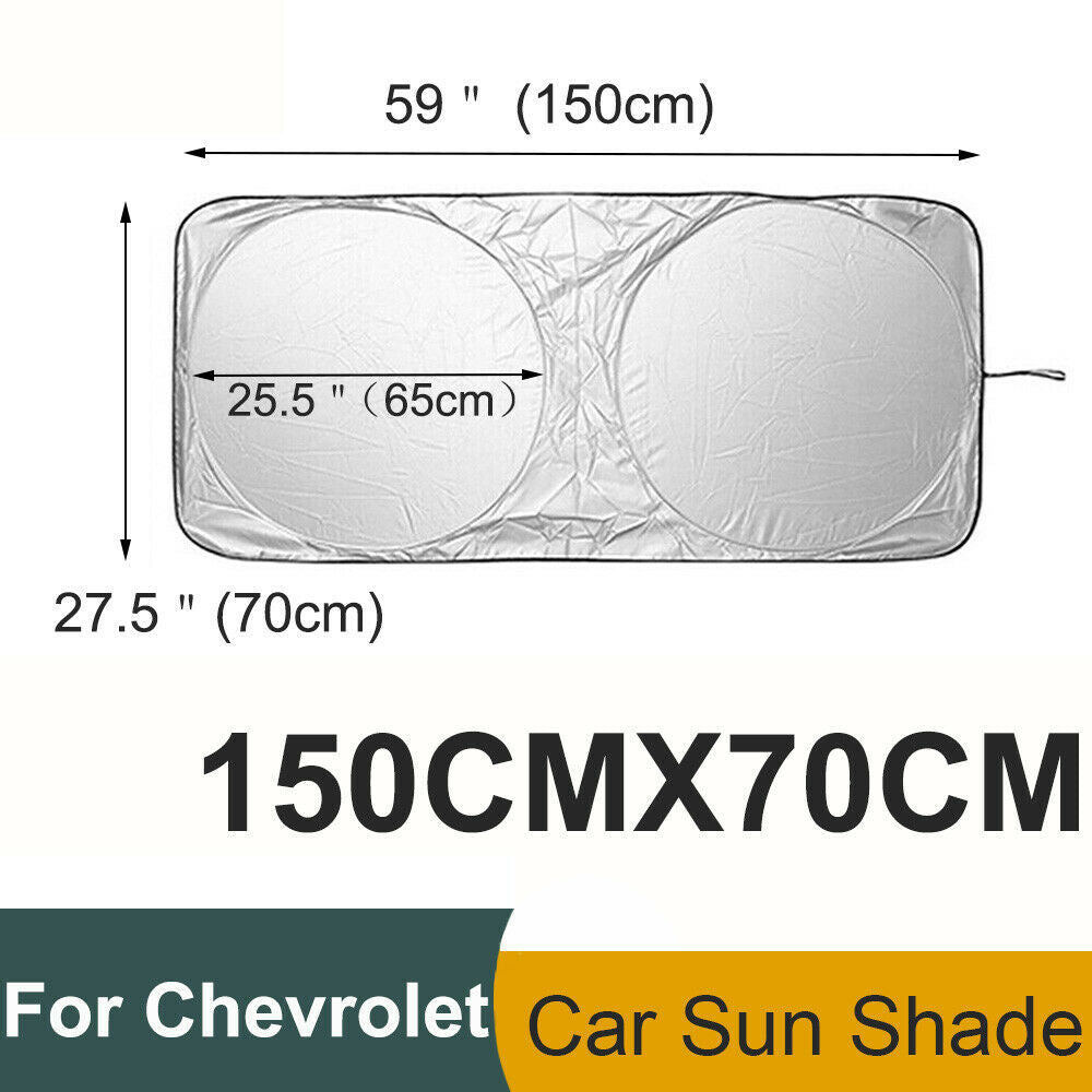 For Chevy Windshield Cover Sun Block Foldable UV Heat Shield Sunshade 150x70CM