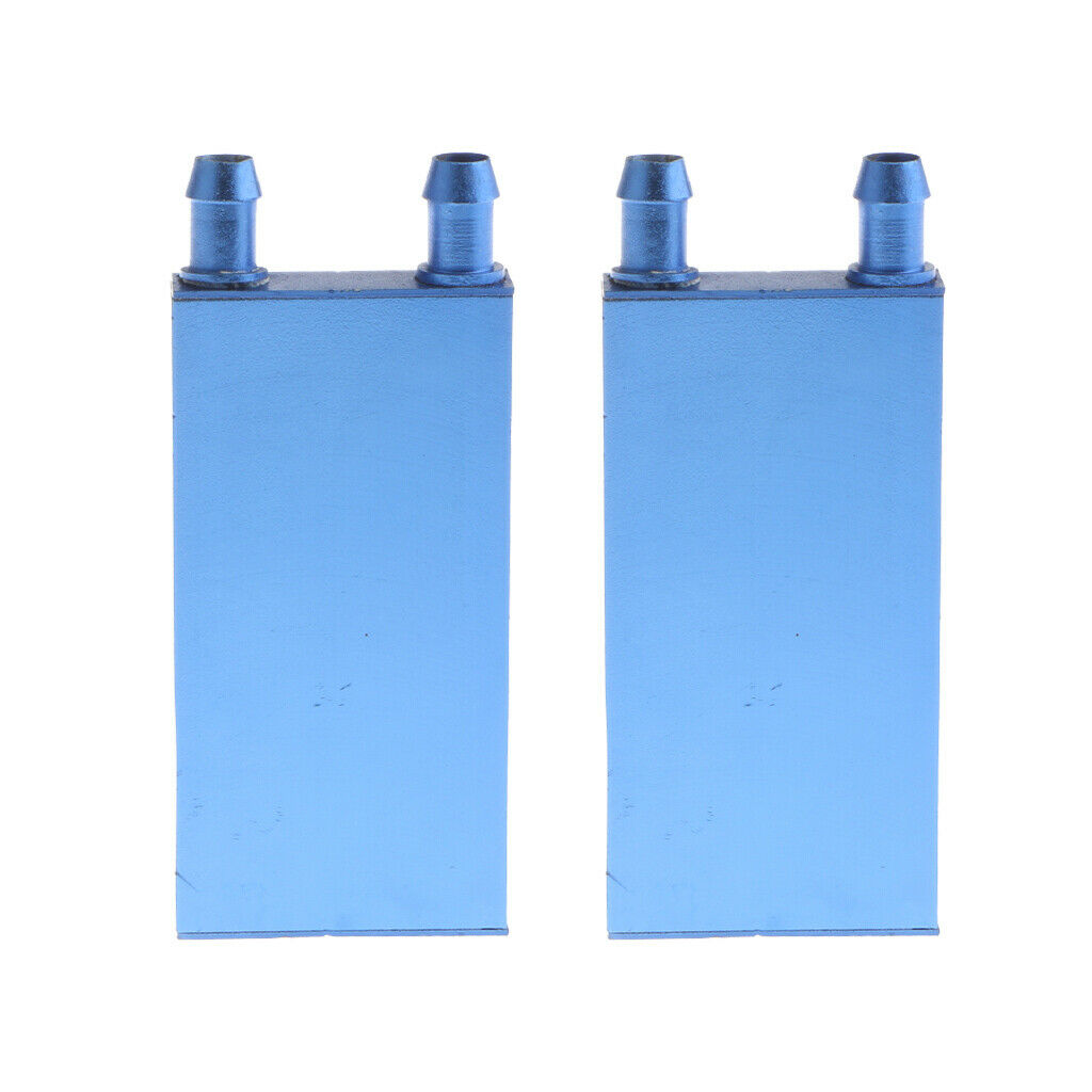 2Piece Water Cooling Block Radiator Cooler Aluminum For Computer Radiator Blue