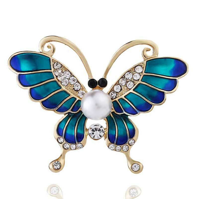 Butterfly Brooches Metal Crystal Rhinestones Cutout Brooch Pins Wedding P.l8