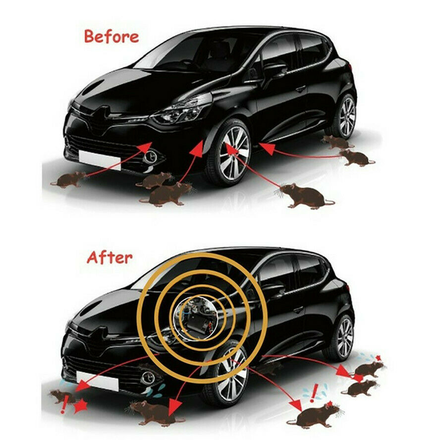 12V Self- ultrasonic Vehicle Rodent Repellent 300 Square Feet Coverage
