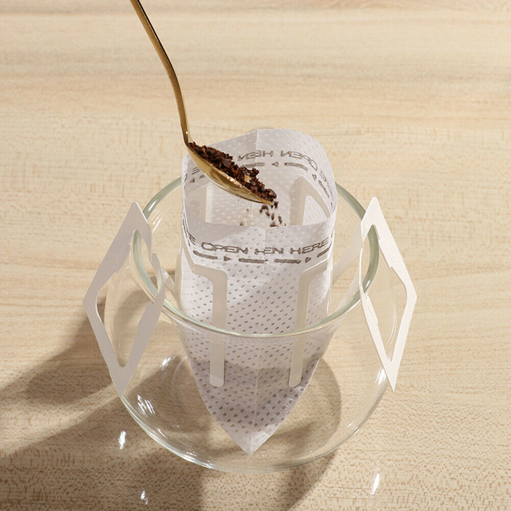 50pcs Drip Coffee Filter Bag Portable Hanging Ear Coffee Tea Filters Paper @