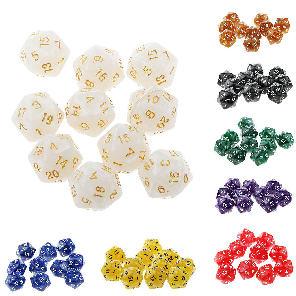Pack of Black Twenty Sided D20 Dice Playing D&D    RPG Board Game Favours