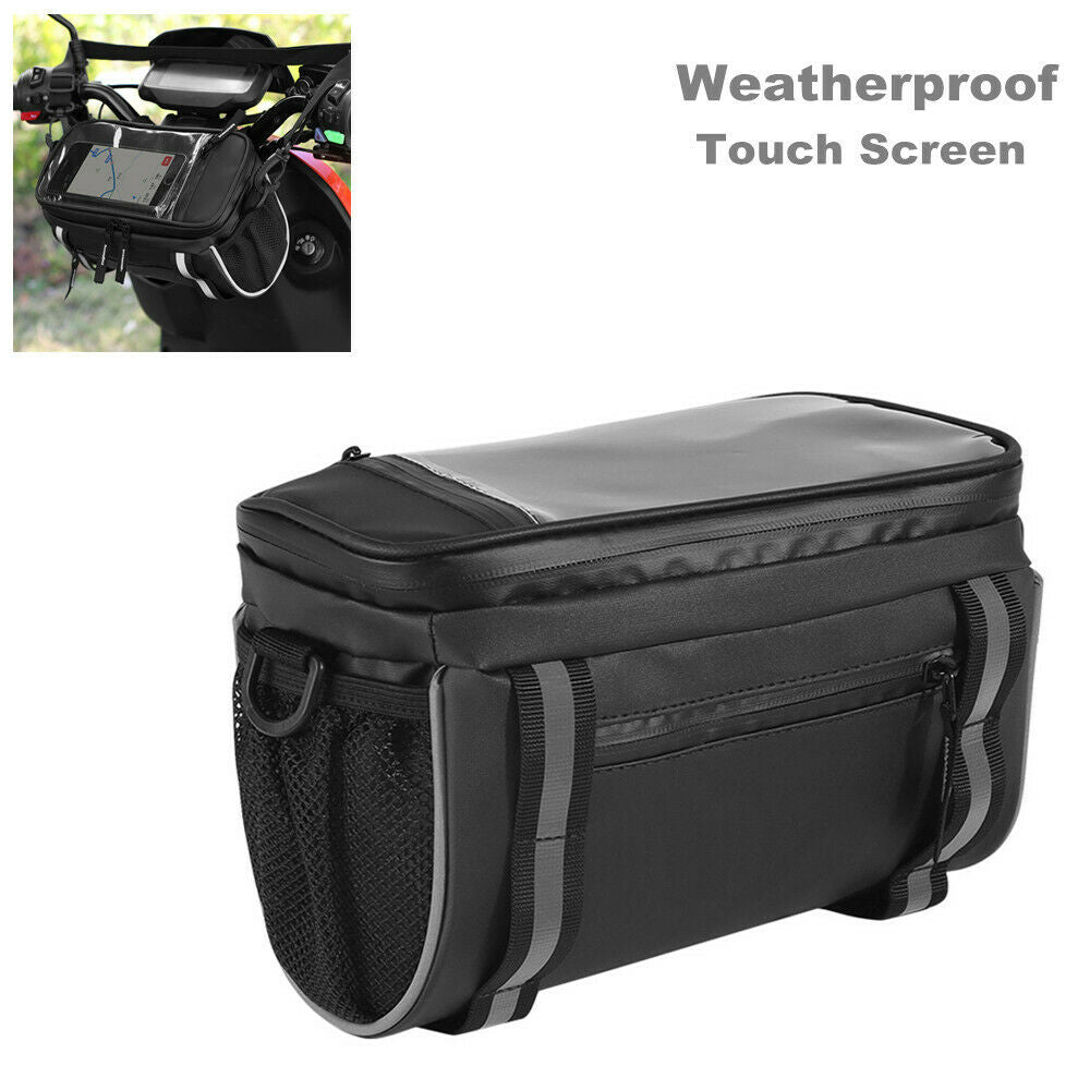 Touch Screen Motorcycle Scooter Bikes Handlebar Storage Bag Pocket Weatherproof