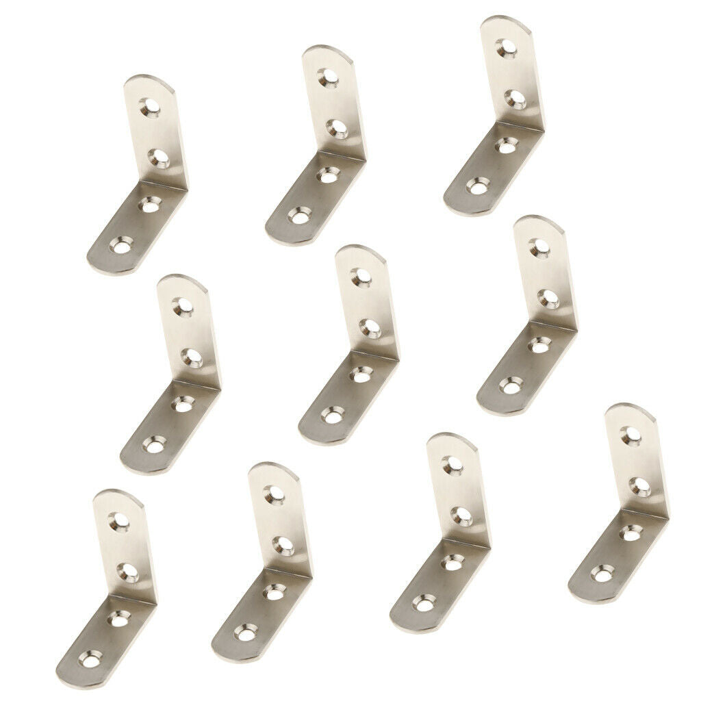 10pcs Thickened Steel Angle Fasteners Bracket Straight Angle Set 50x50x20mm