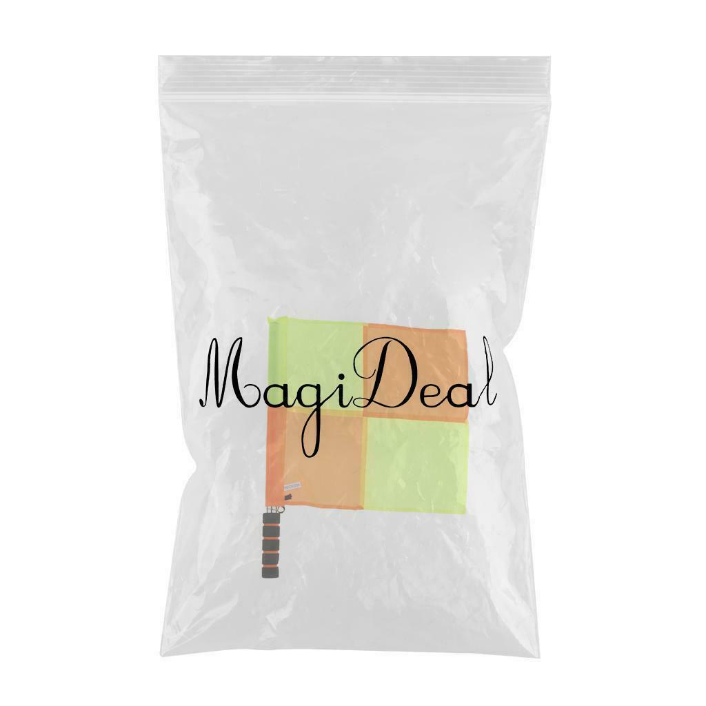 Soccer Referee Flag 2-Line Man Corner Flags with Sponge Handle