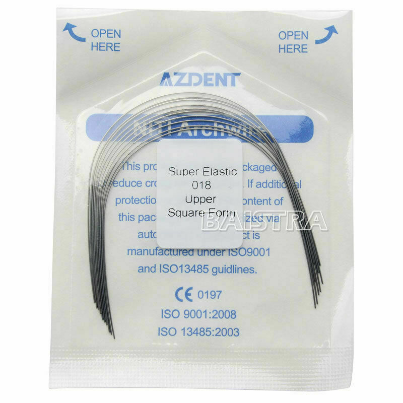 50 X Dental Orthodontic Arch Wires Super Elastic Niti Square Round 018 Upper AZ