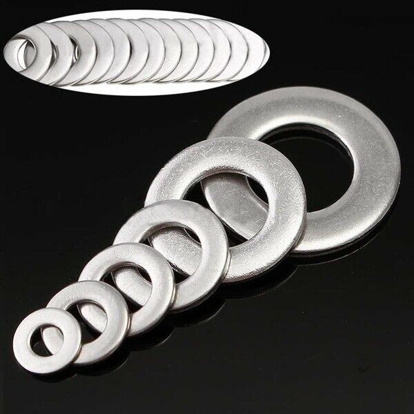 105pcs 304 Flat Stainless Steel Washers M3 M4 M5 M6 M8 M10 for Screws Repair KY2