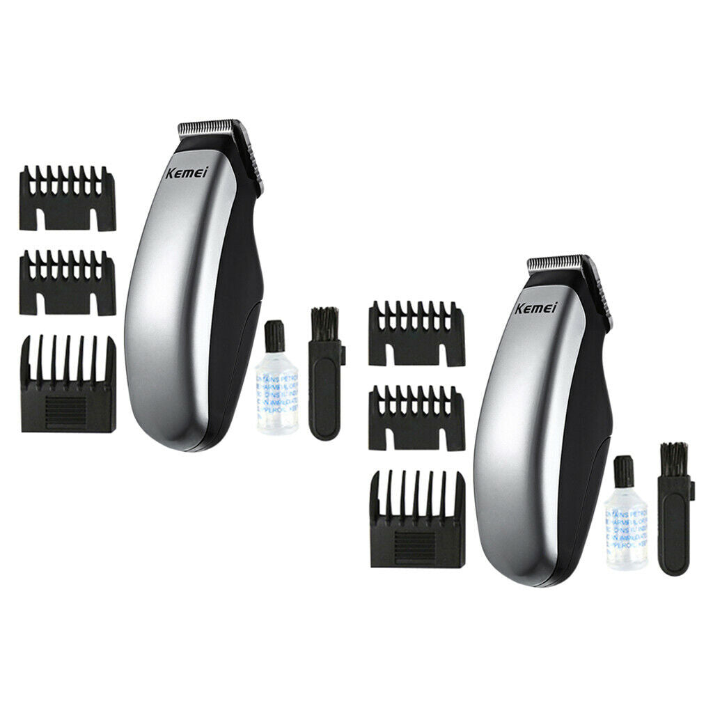 2Pcs Barber Electric Hair Clipper Razors Beard Mustache Trimmer Gift Set