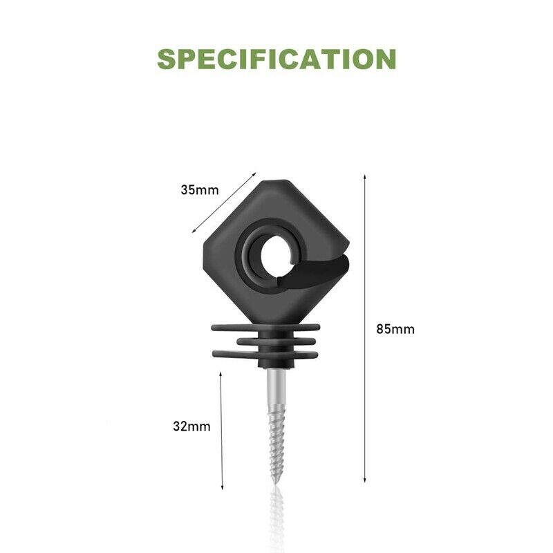 25Pcs Electric Fence Insulator,Screw-in Insulator Fence  for Wood Post,Black LZ7