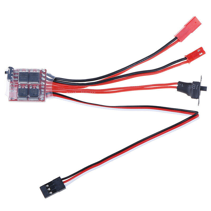 1Pc RC ESC 20A Brush Motor Speed Controller with Brake for RC Car Boat Tan Lt