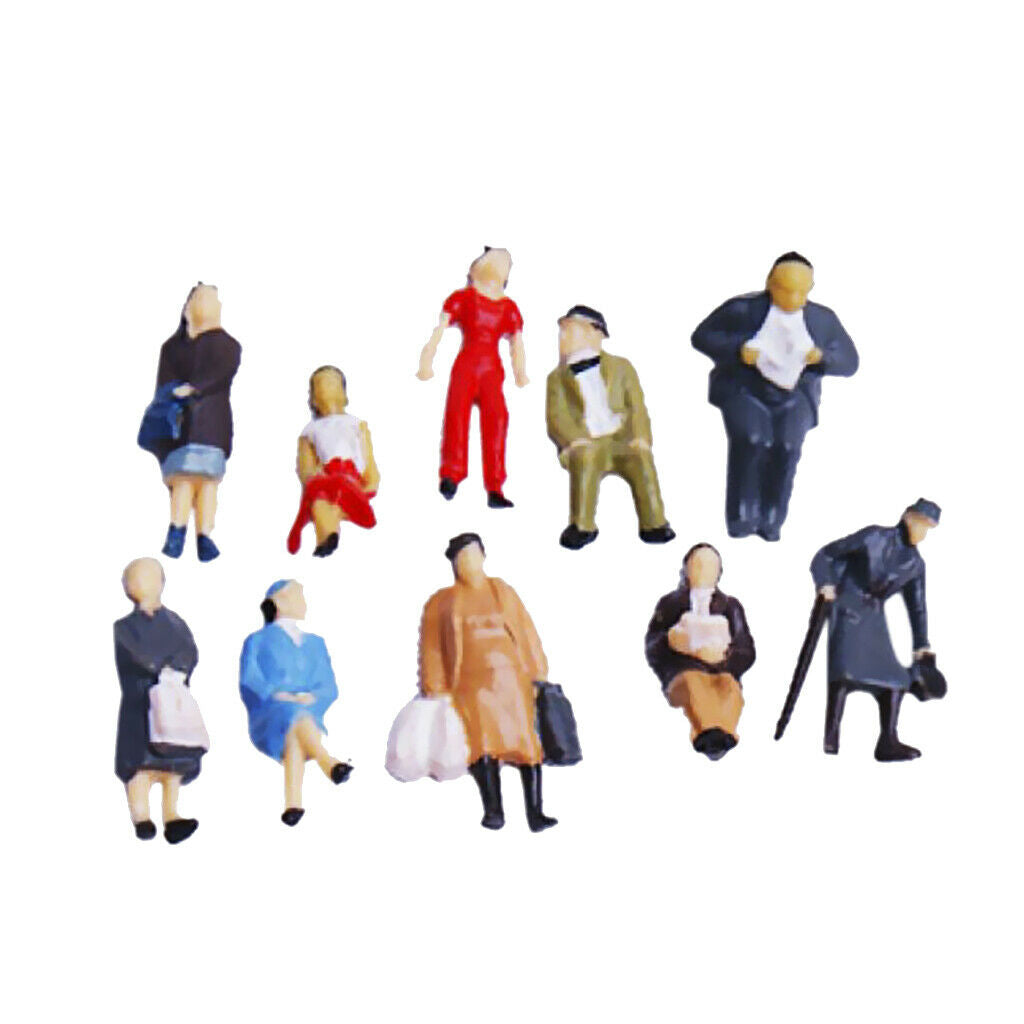 29x Mixed Railway People with Park Bench Landscape HO OO Scale 1:87 1:75