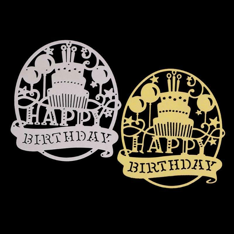Happy Birthday Cake Metal Cutting Dies Stencil DIY Scrapbook Album Paper Card
