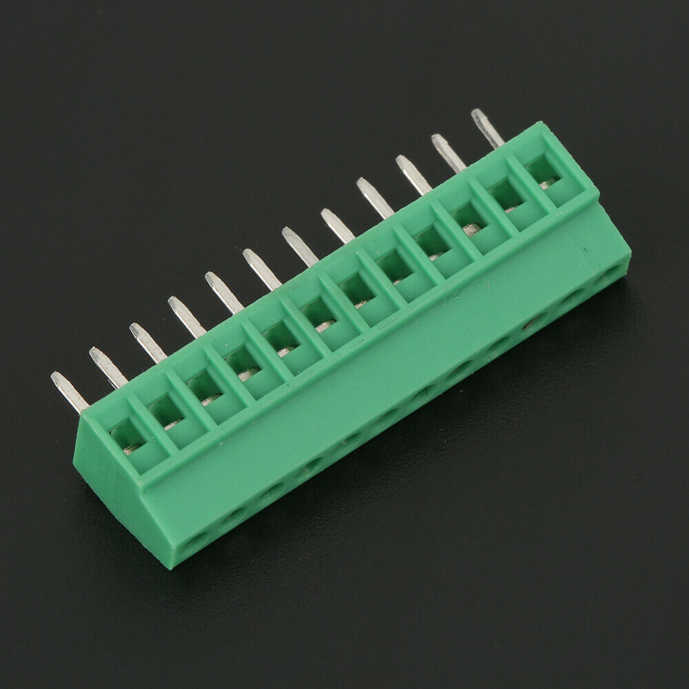 10pcs/set 12 Pin 2.54mm Pitch Green PCB Universal Screw Terminal Block Connector