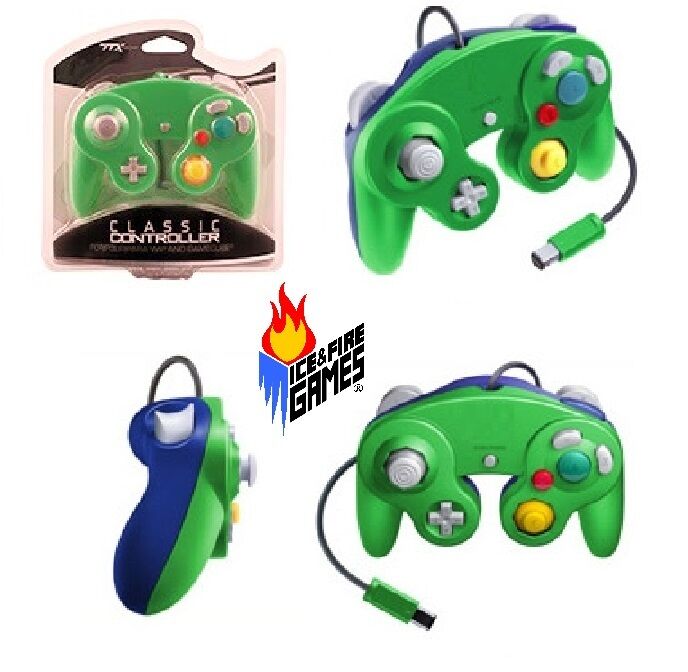 Brand New Controller for Nintendo GameCube or Wii Green / Blue LUIGI
