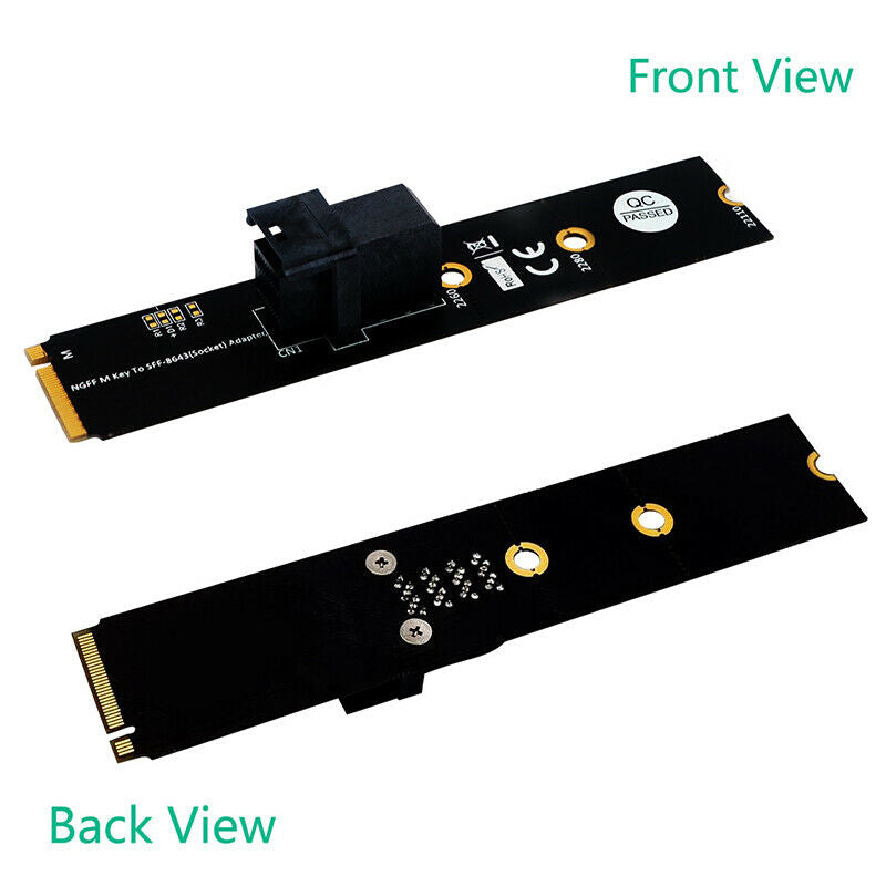 M.2 Module with Mini-SAS HD 36-Pin Connector for U.2 NVMe SSD (Upward miniSAS)