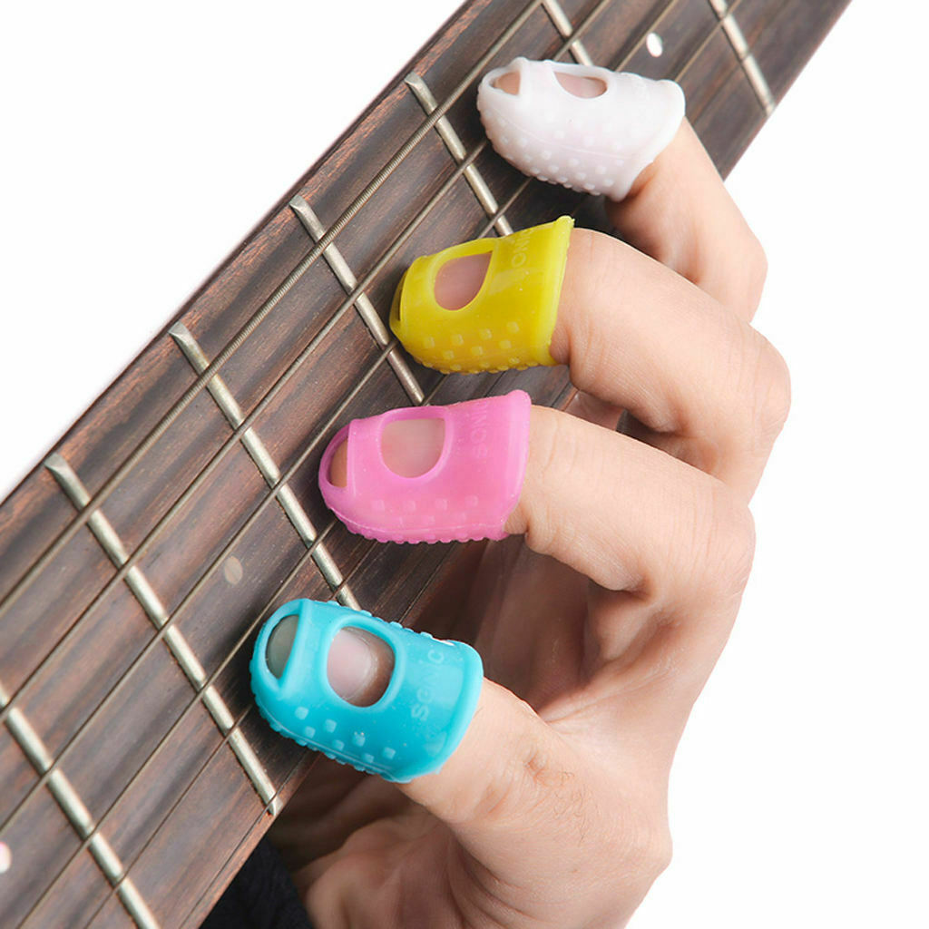 5 Pieces Soft Silicone Thumb Picks Finger Protector for Guitar Ukulele Accs
