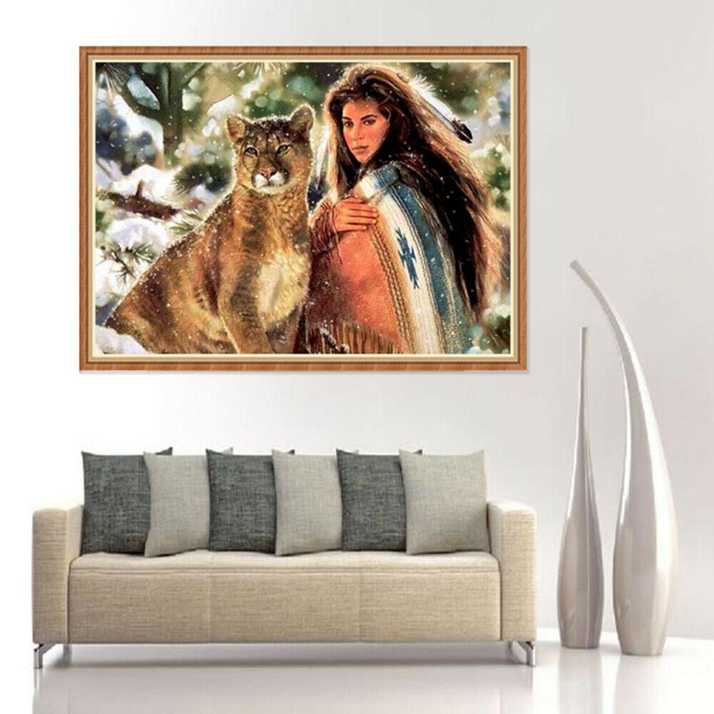 Beauty Big Cat 5D Diamond Painting Embroidery DIY Cross Stitch Home Decor  @