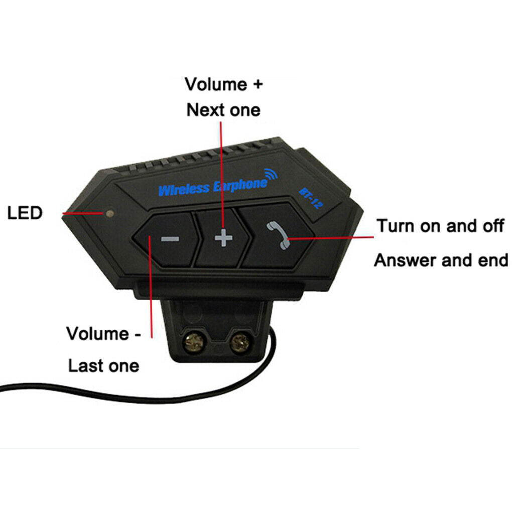 Motorcycle Helmet Headset Intercom Bluetooth Headphones Speaker Handsfree