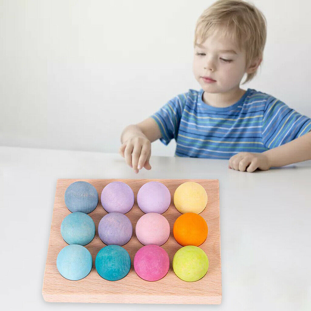 Kids Wooden Ball Toys Numbers Counting Color Intelligence Development Gift