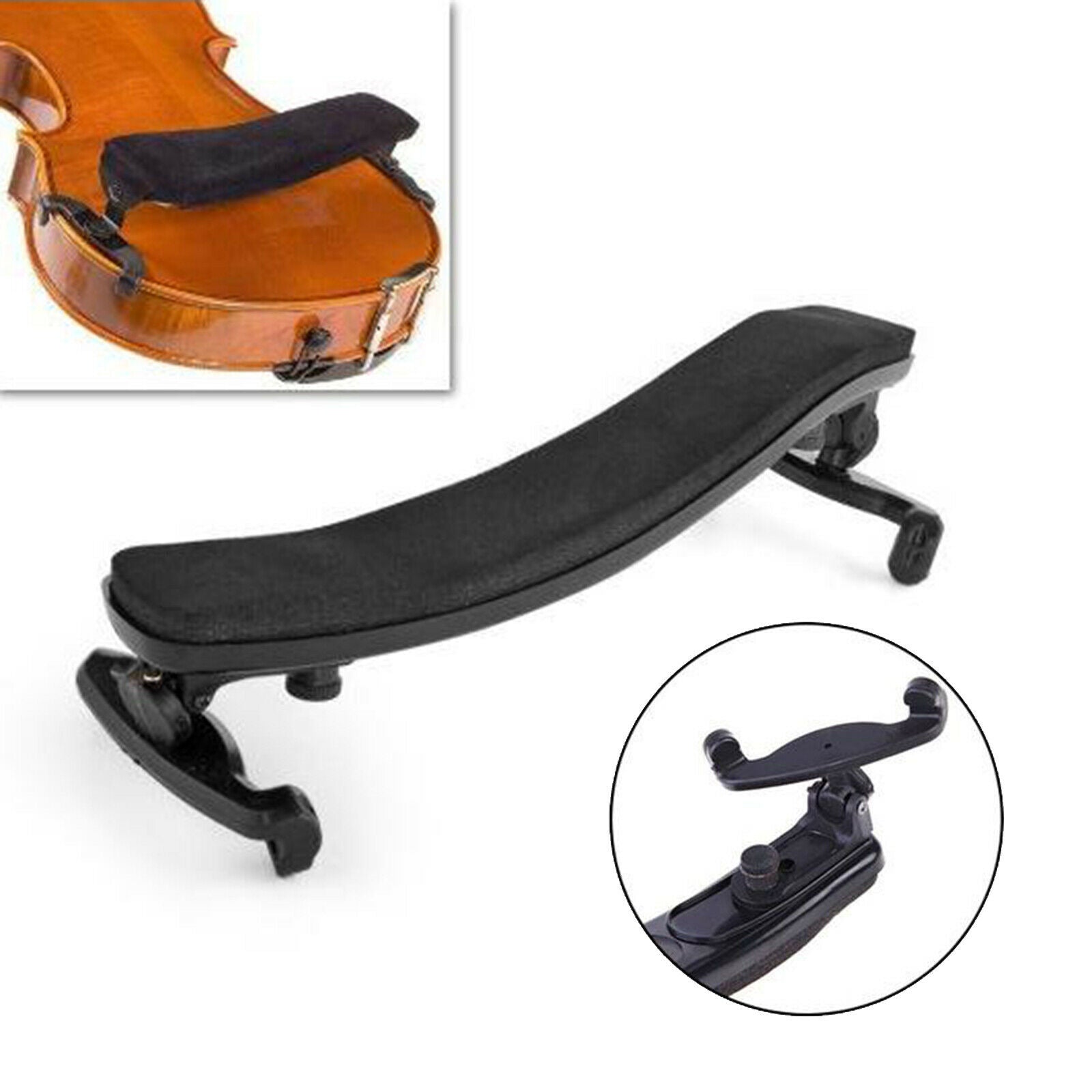 Rubber Violin Shoulder Rest with Foam Pad Fits for 1/4 /16 Size Violins
