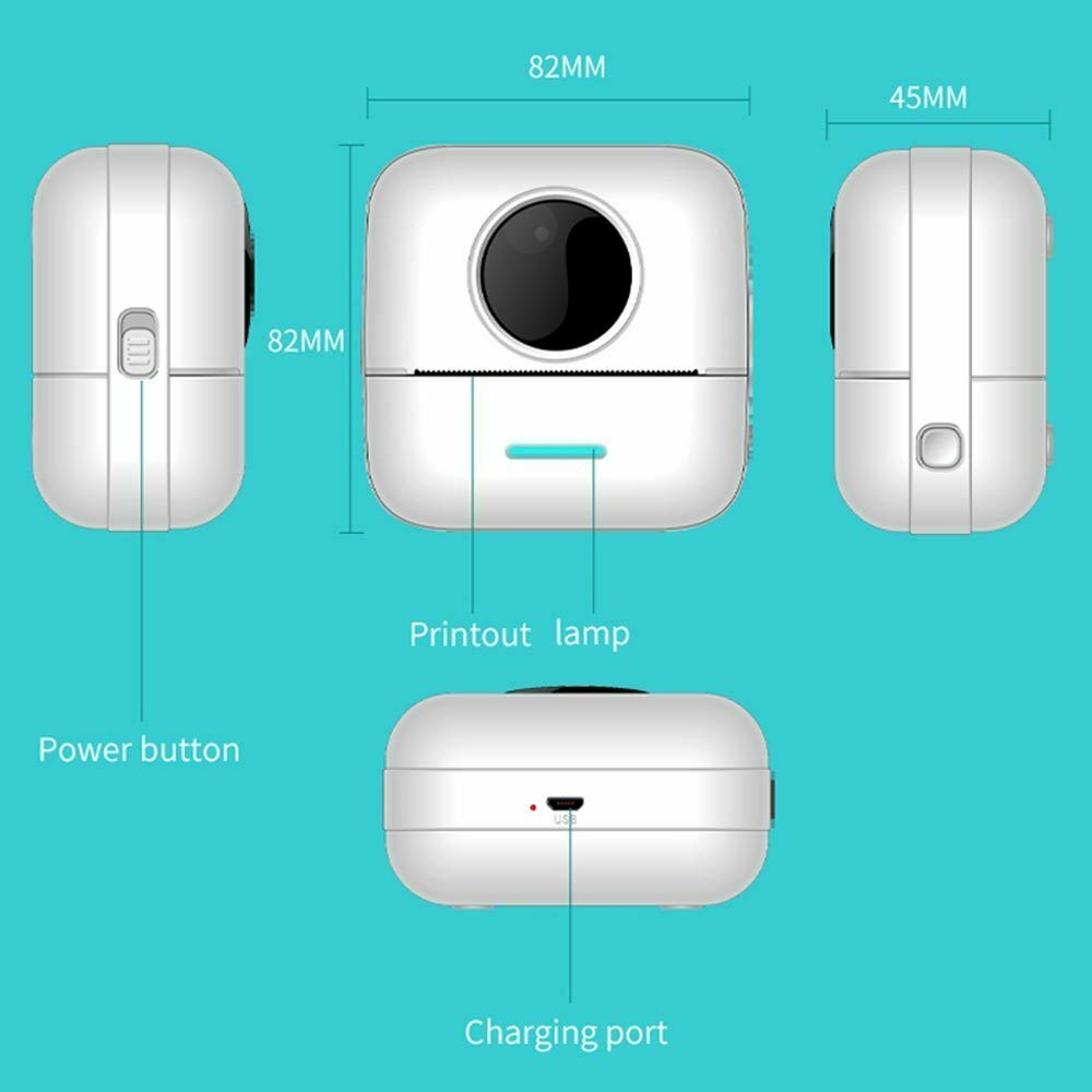 Portable Thermal Printer Pocket Wireless Bluetooth-Compatible Label Note Printer