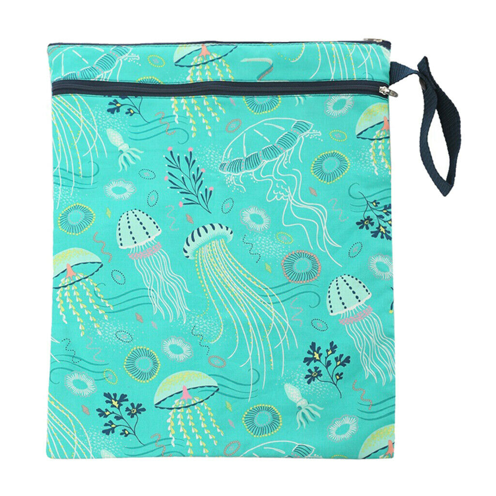 Waterproof Reusable Zip Pouch Infant Wet Dry Bag Cloth Diaper Nappy Green