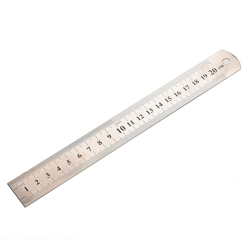 1Pc 20cm Metal Ruler Metric Rule Precision Double Sided Measuring Tool BD.l8