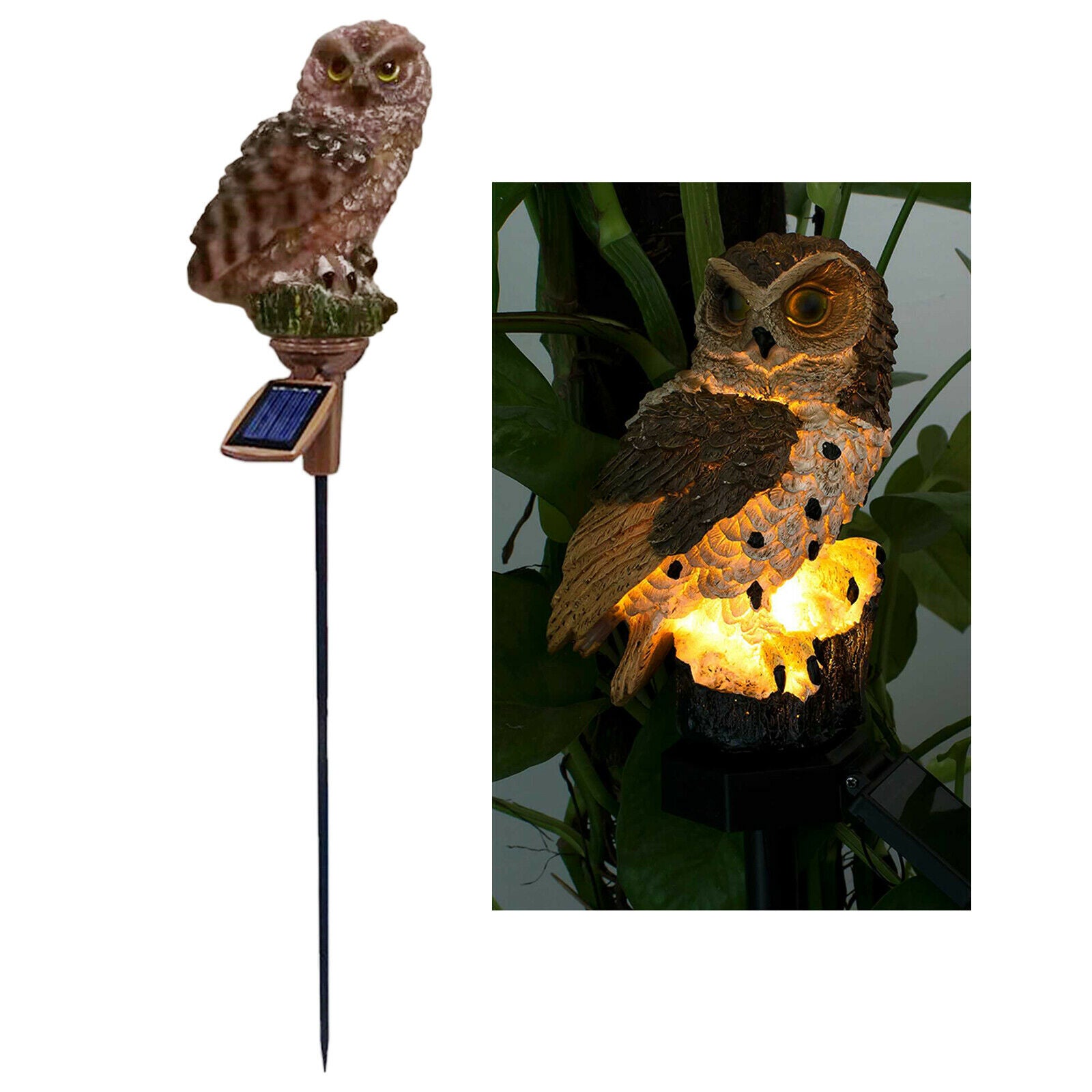 Owl Garden Solar Lamp Outdoor LED Decoration Landscape Light Household Browns