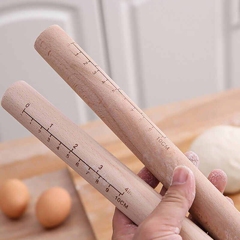 With scale Solid wood rolling stick Cake pie noodles rolling Pins Dough R.l8