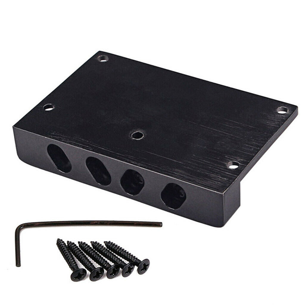 Black Four String electric Bass Bridge with 4 mounting Screws 1 Hex wrench