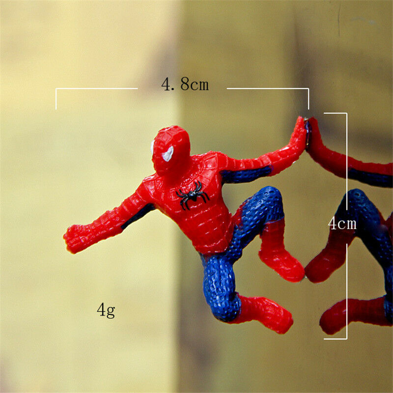 6Pcs Mini Spiderman PVC Figures Toys Spider Man Car Home Decoration Super Heroes