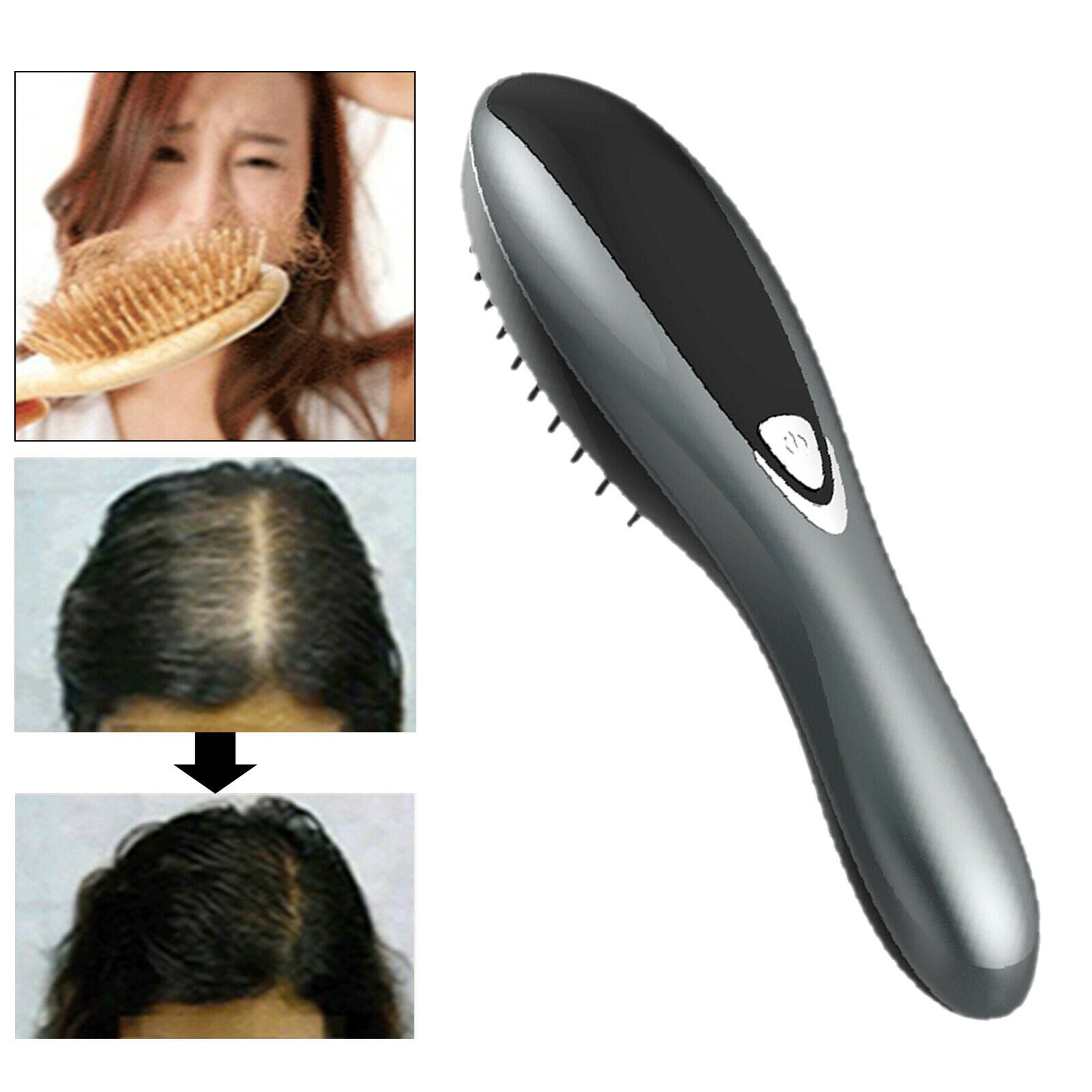 Portable Electric Massage Comb Stress Relief 3 Speeds Hair Growth Hairbrush