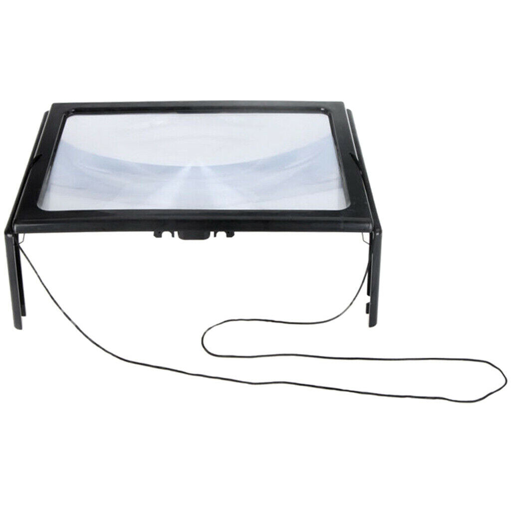 Full-page Triple Reading Magnifier with 4 LED Lights for Presbyopia