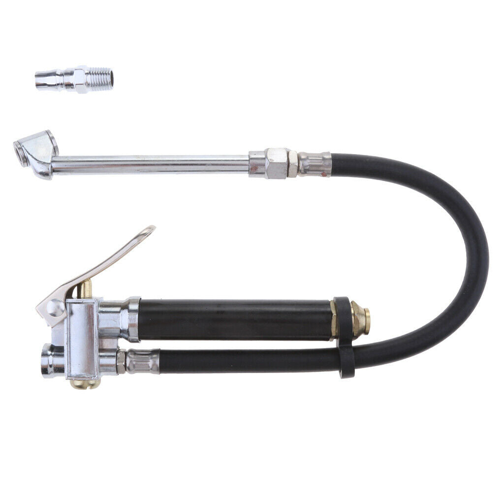 Tire Inflator Gun Dual Head Air Pressure Filler Gauge Truck Manometer Hose