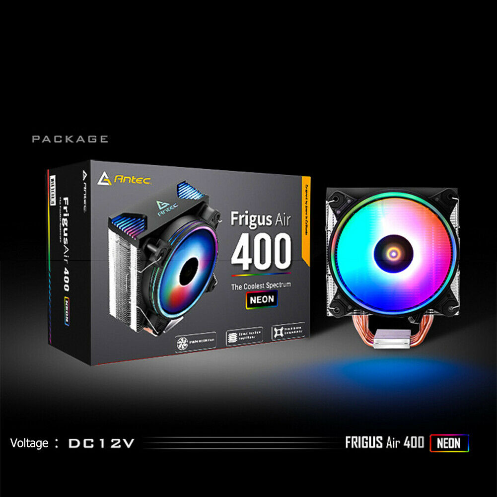 Antec A400 CPU Cooler 4 Heatpipes 120mm Fan Single-Tower RGB CPU Air Cooler @