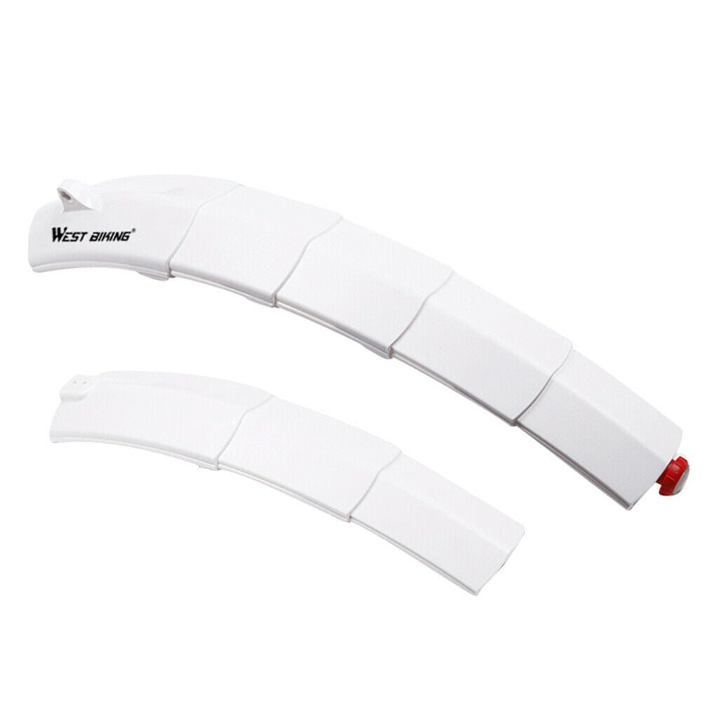 Foldable Bicycle Bike Mudguard Adjustable Front Rear Mud Guard White