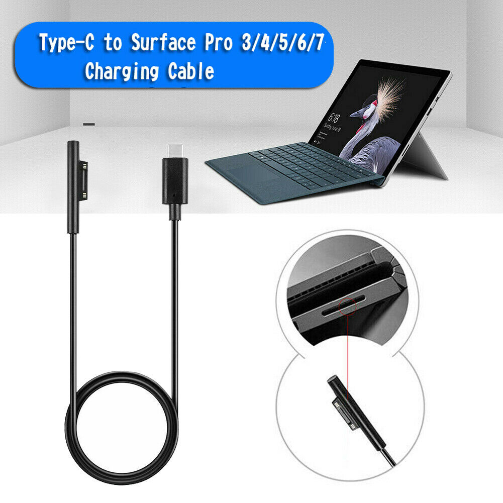 Type-C USB C Connector PD Charger Cable Fit for Microsoft Surface Pro 7 6 5 4 GZ
