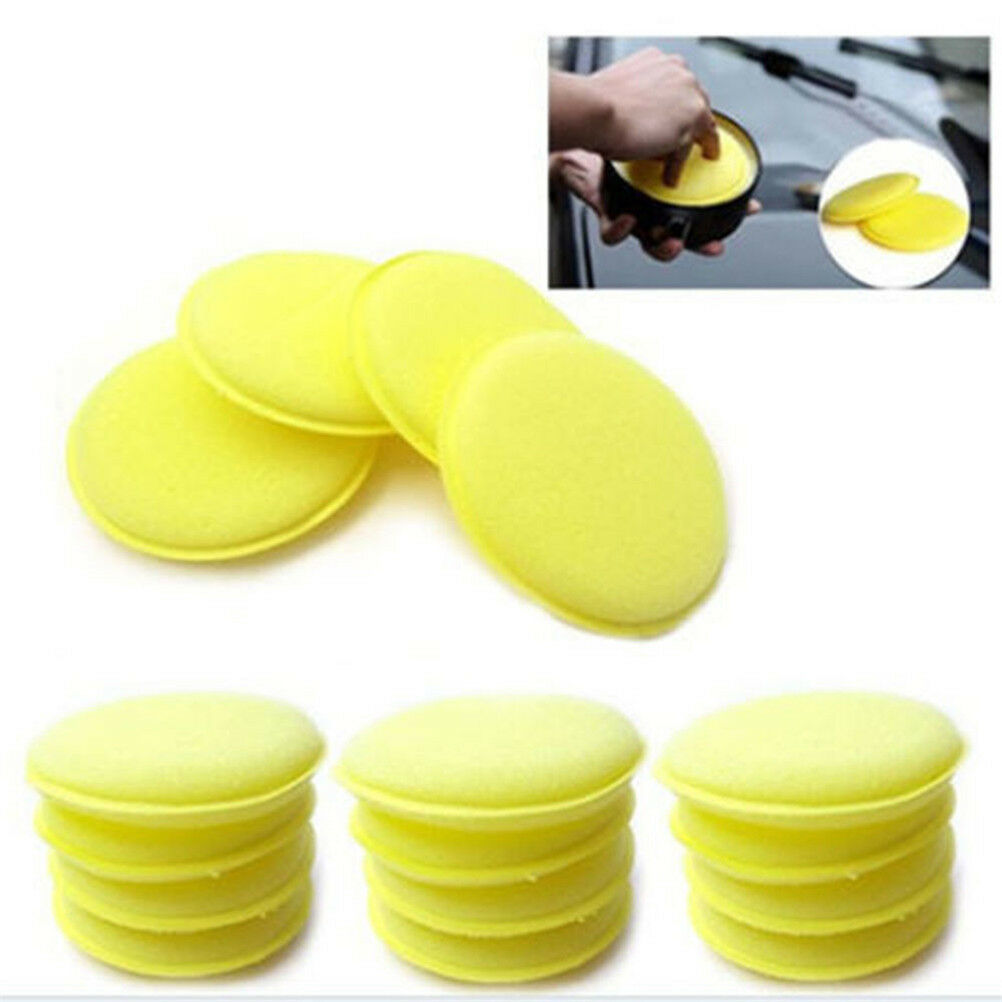 12pcs Waxing Polish Wax Foam Sponge Applicator Pad Cleaning Car Vehicle Glass Ad