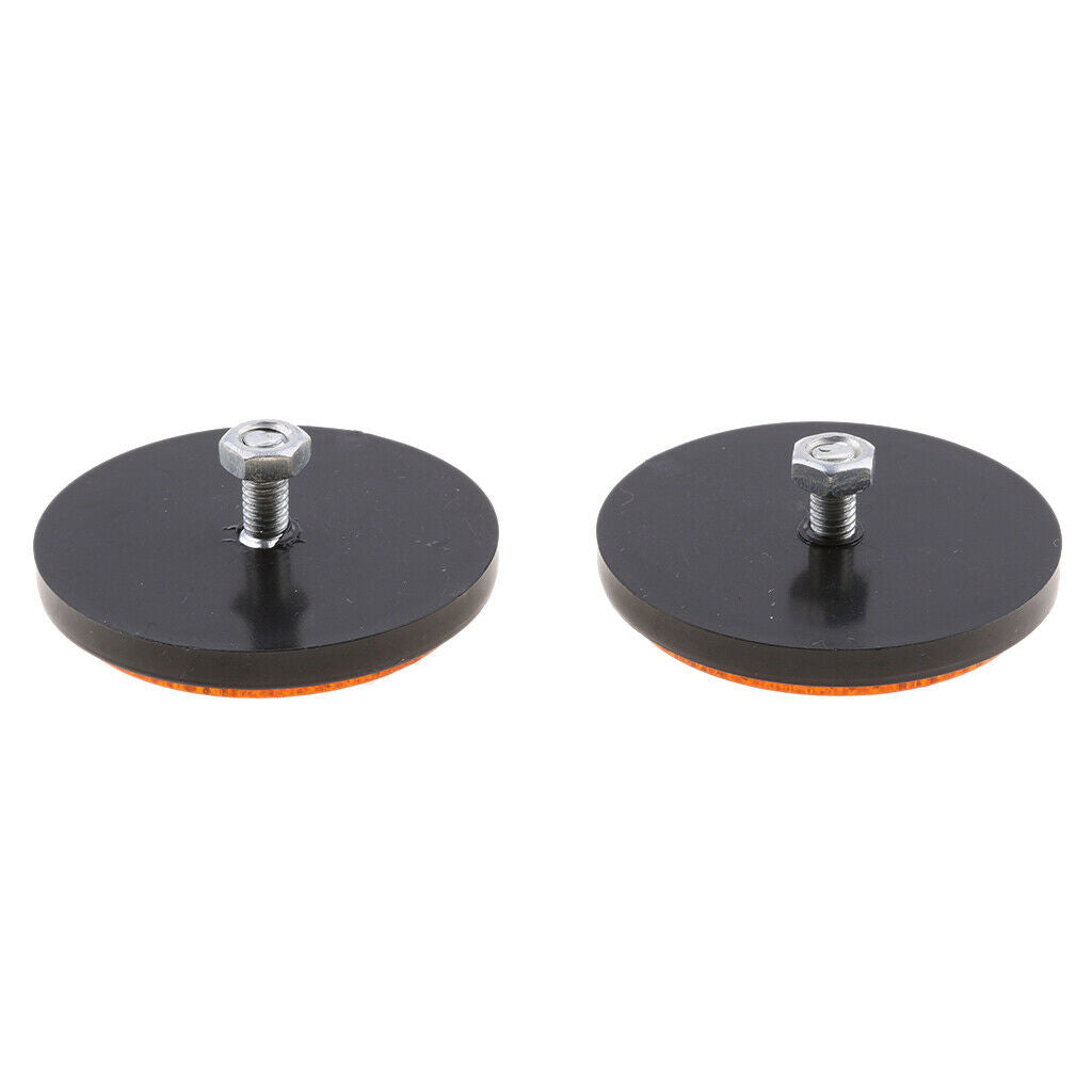 Pair Orange Motorcycle Scooter ATV Dirt Bike Round Reflectors