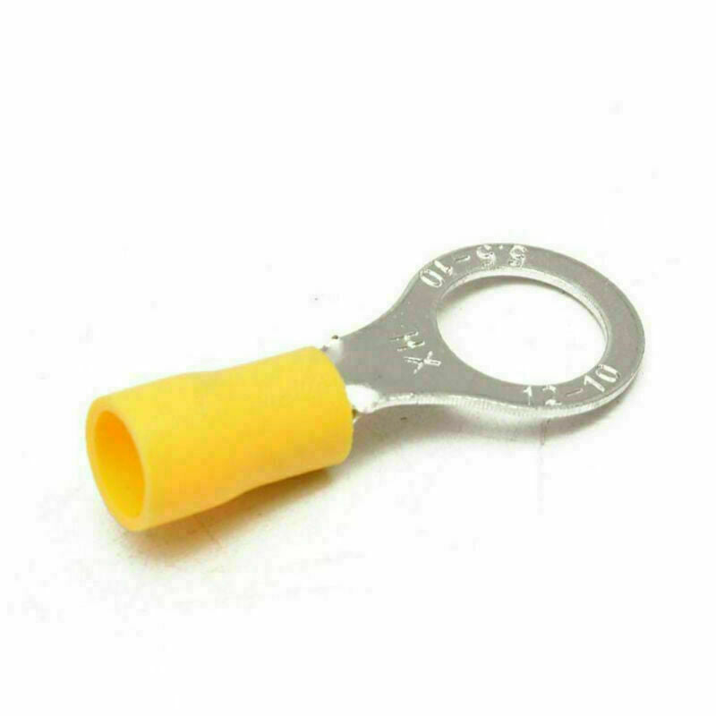 20pcs Wire Ring Terminals Vinyl Yellow 12-10 AWG Car Audio Crimp Connectors