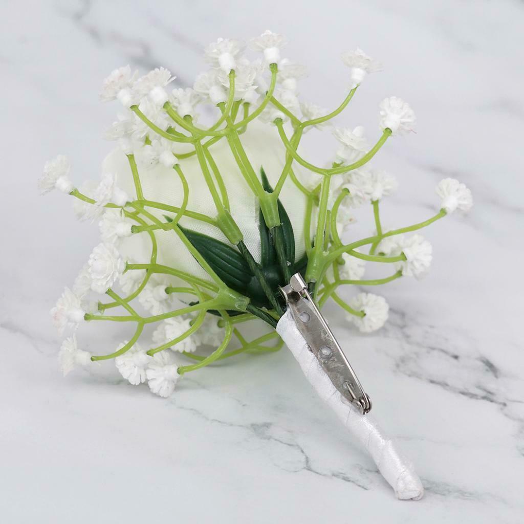 Pack of 2 Boutonniere for Men Handmade Wedding Flowers Lapel Pins Groomsman