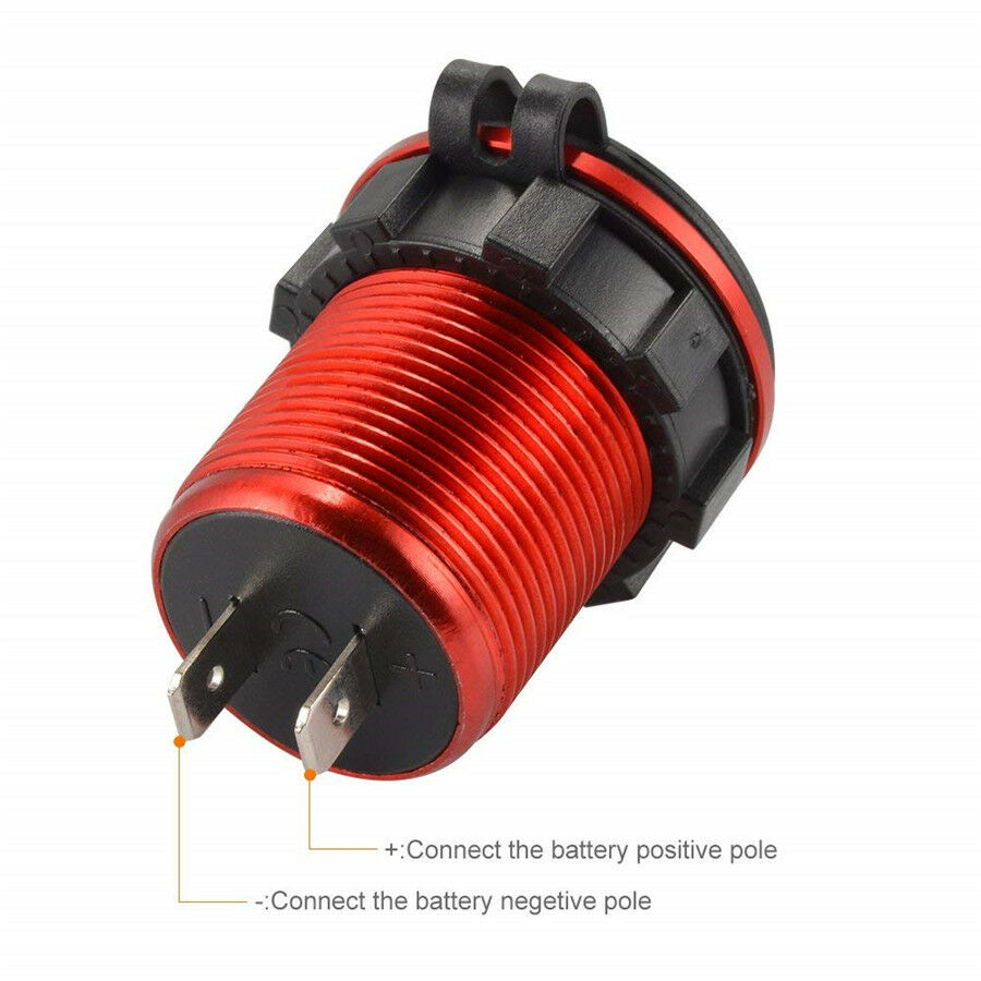 Red 12V Dual USB Port 4.2A Car Cigarette Lighter Charger Socket w/ LED Voltmeter