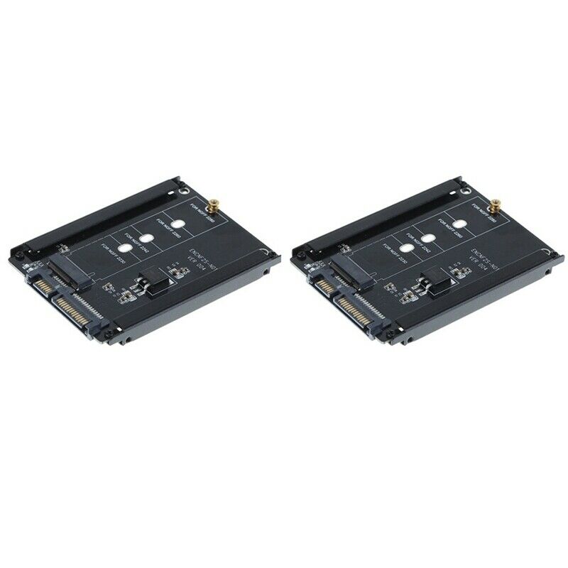 2Pcs Metal Case B+M Key M.2 NGFF SSD to 2.5 SATA 6Gb/S Adapter Card with EncloX5