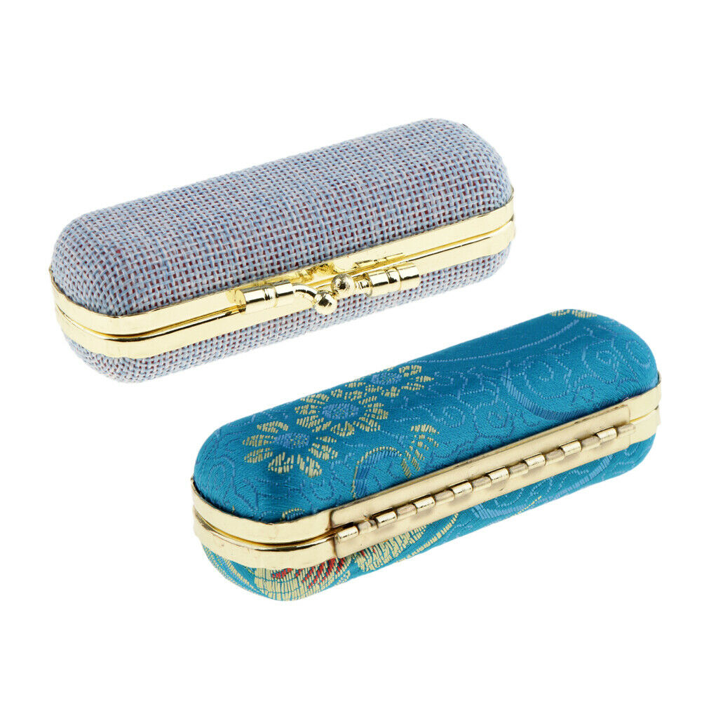 2pcs Lipstick Lip Gloss Case Storage Box Balm Holder With Mirror   Closure
