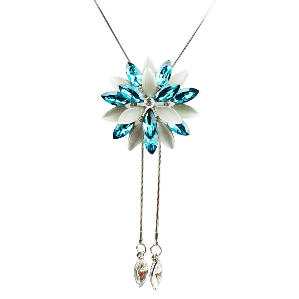 Western Latest Sweater Long Adjustable Chain Necklace Big Snowflake Pendant -