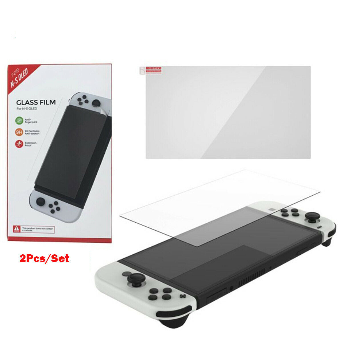 Screen Protector 2pcs/set Game Machine Screen Tempered Film for Switch OLED