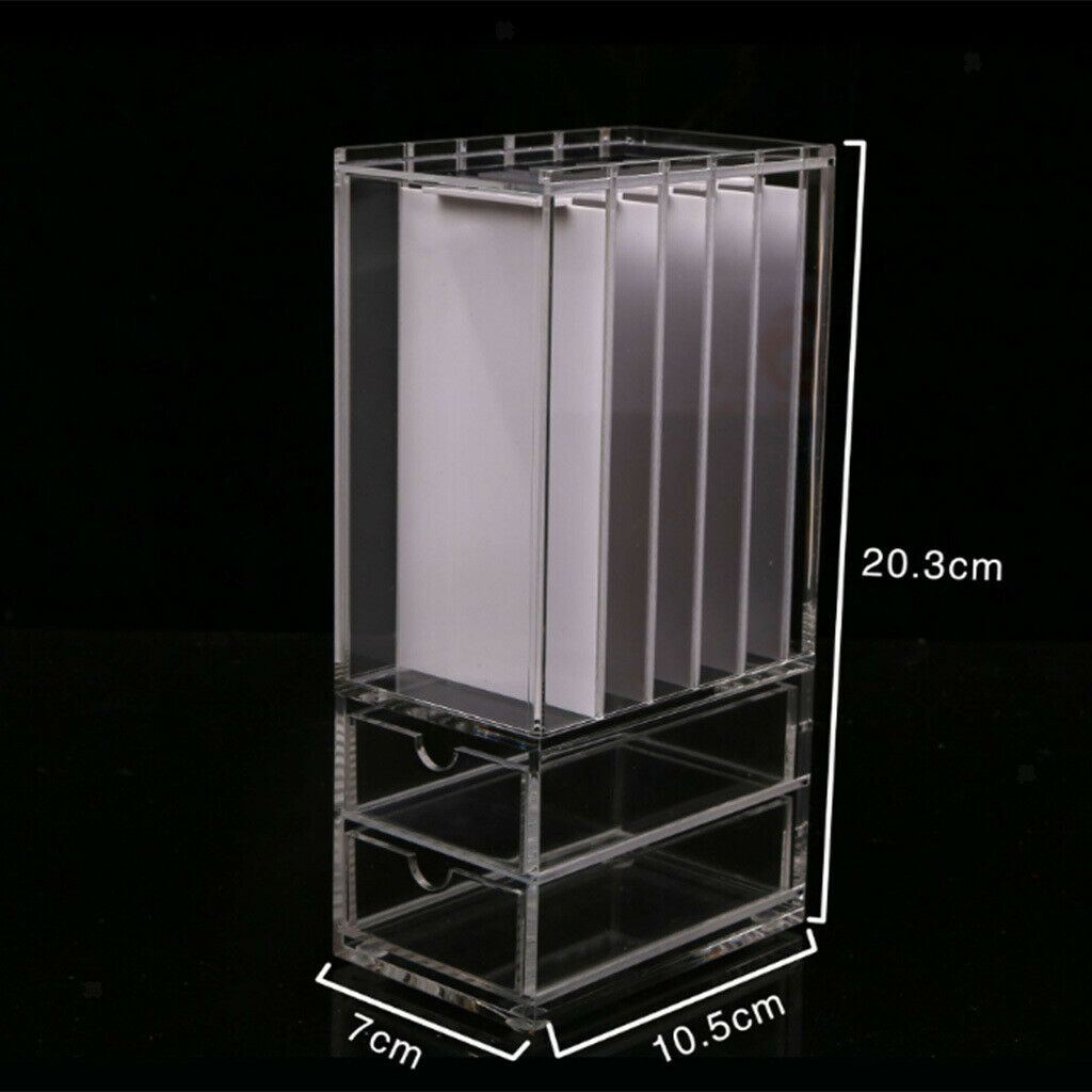 5x False Grafting Eyelashes Display Stand Rack Storage Case with 2 Drawers