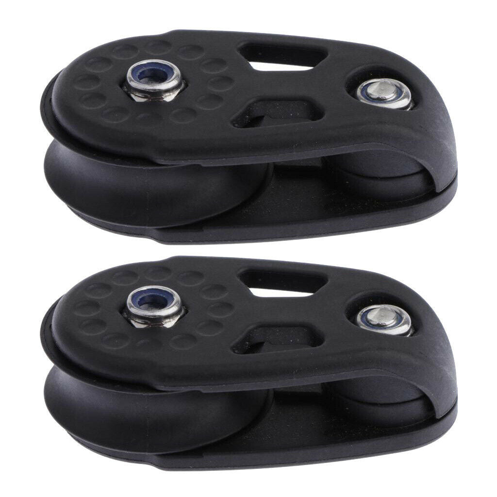 2 Pieces Kayak Pulley Block Dinghy Sheave Rope Runner Lifting Accessories