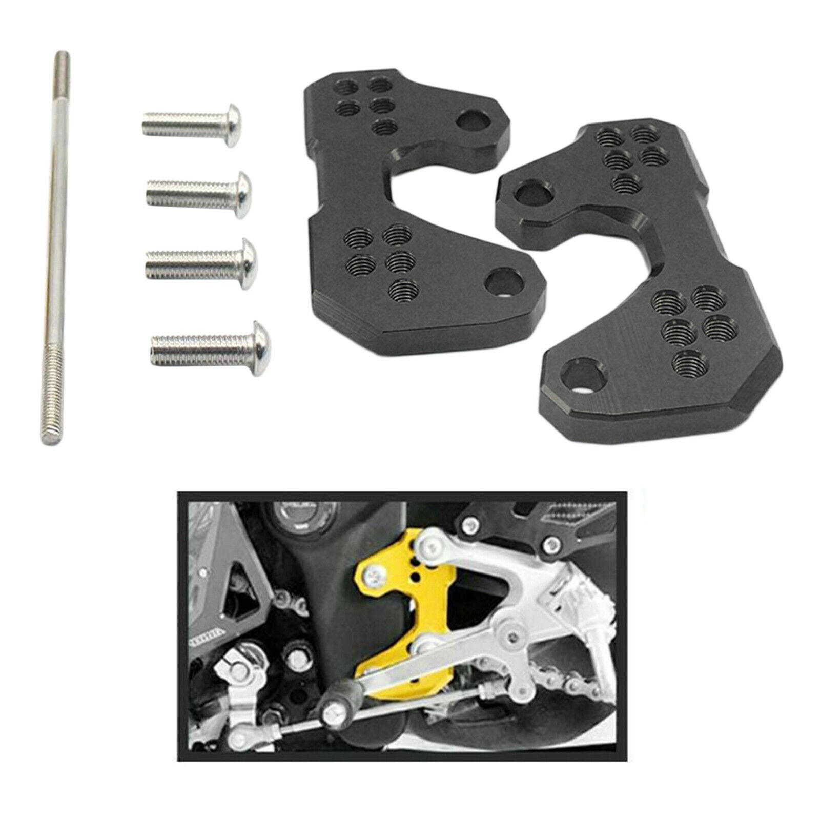Rearsets Base Foot Raise Bracket Fits for Yamaha R3 R25 MT03 15-17 Black
