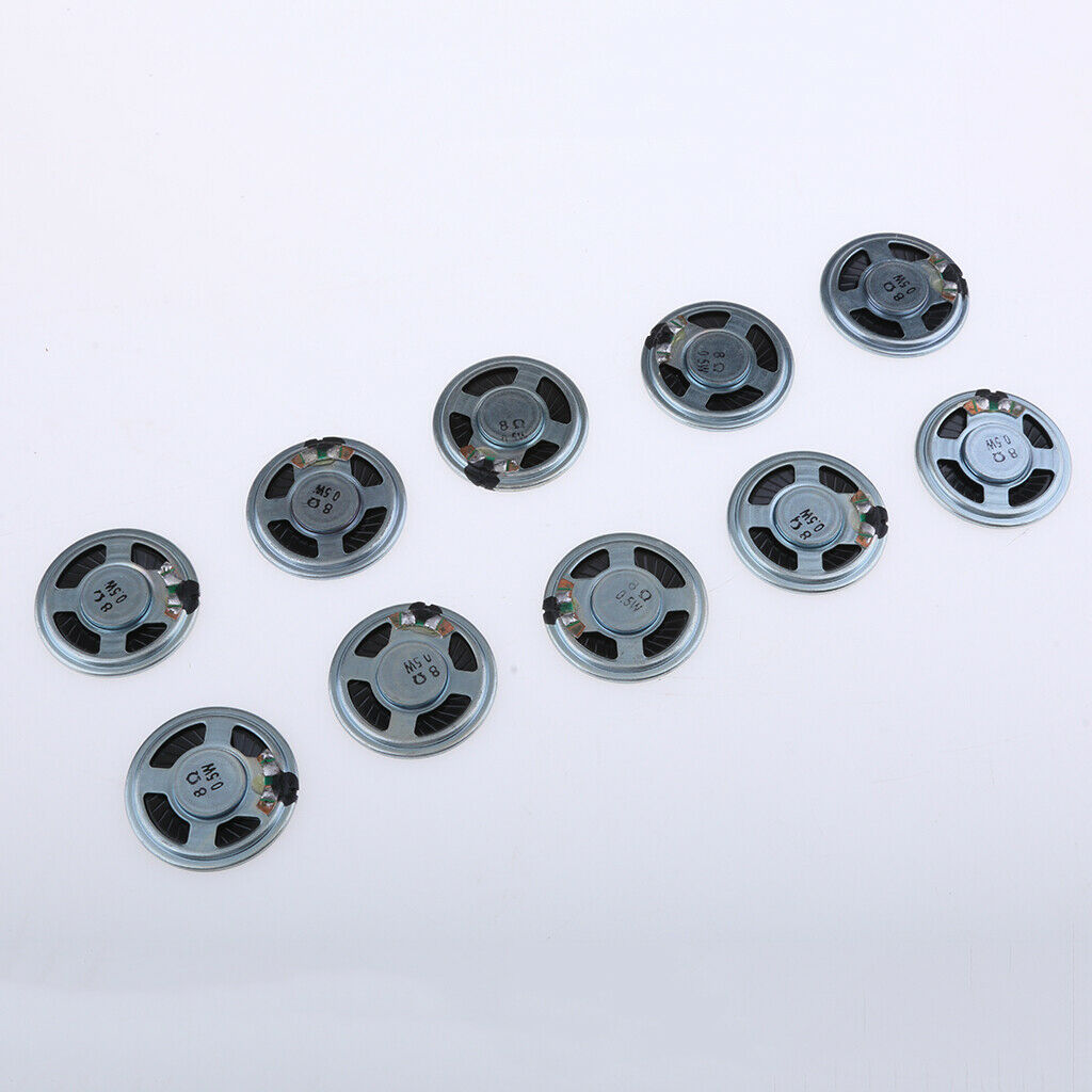 10pcs 40mm 0.5W Full Range Audio Round Speaker 8ohm Stereo Sound Replacement